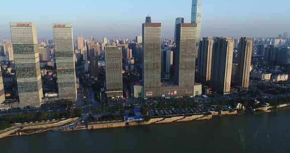 长沙湘江城市全貌长沙城市高楼全貌鸟瞰江景