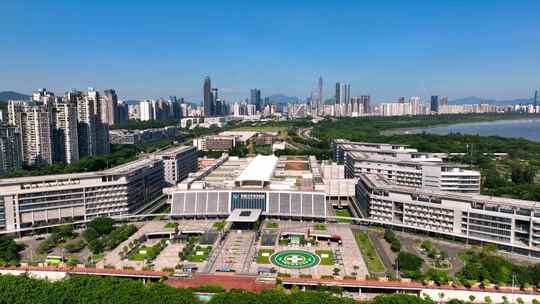 深圳福田区香港大学深圳医院大气航拍