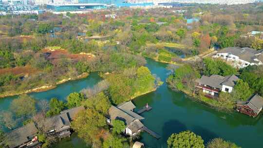 杭州西湖区西溪湿地美景风景视频素材航拍