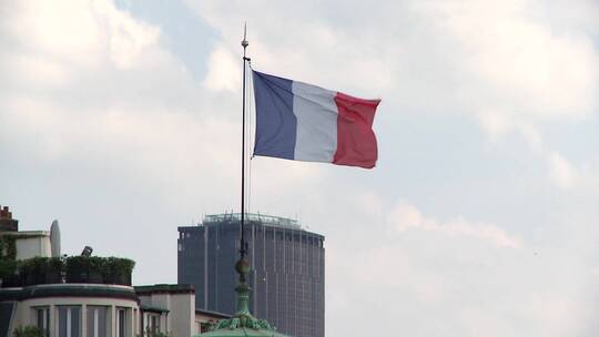国家博物馆上的法国国旗视频素材模板下载