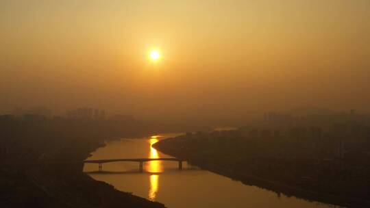 夕阳倒影 夕阳西下 黄昏