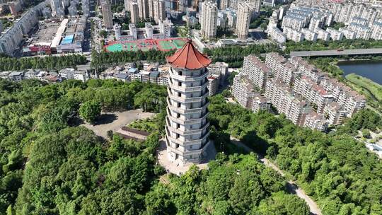 福建省宁德市蕉城区塔山公园航拍视频素材模板下载