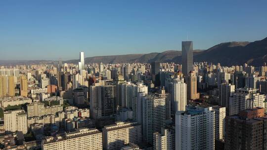 甘肃兰州摩天大楼高楼建筑群天际线城市景观