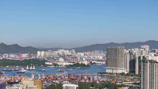 香港维多利亚港航拍