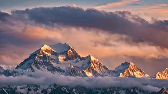 雪山高原山峰云雾