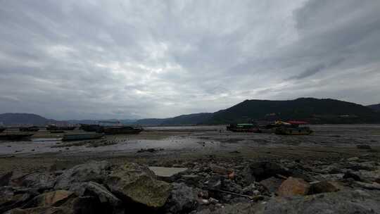 霞浦北岐滩涂延时风光视频素材模板下载