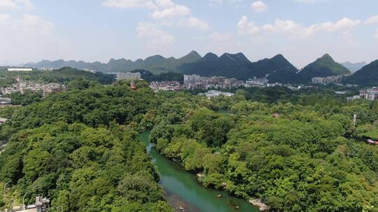 贵阳花溪公园十里河滩景区视频素材模板下载