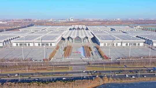 天津国家会展中心国展会展津南地标航拍素材