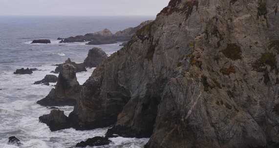 博德加湾，悬崖，海洋，海浪