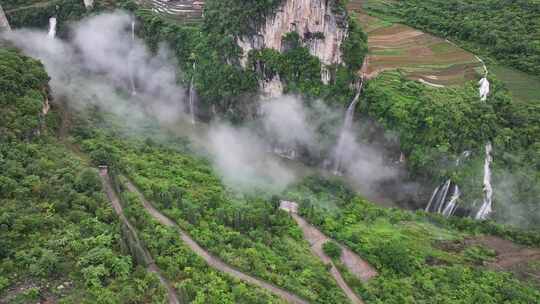 马岭河峡谷瀑布群航拍