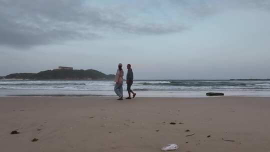 三亚皇后湾沙滩航拍