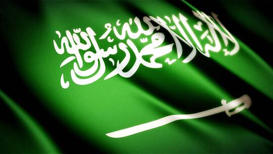 沙特阿拉伯国旗舞动