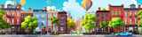 卡通城市房子舞台背景3高清在线视频素材下载