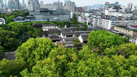 航拍南京夫子庙景区瞻园景点