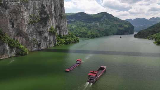 贵州毕节乌江渡水库峡谷自然风光航拍