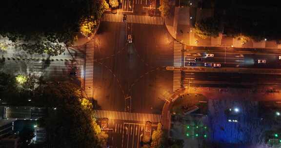 航拍苏州CBD街景夜景