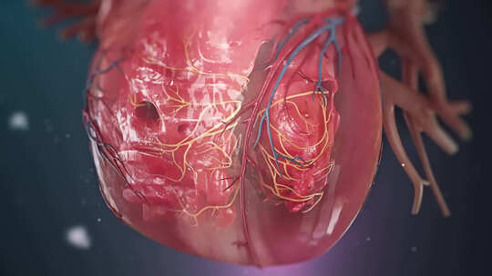 医学3D人体心脏解剖动脉血液血管视频素材模板下载