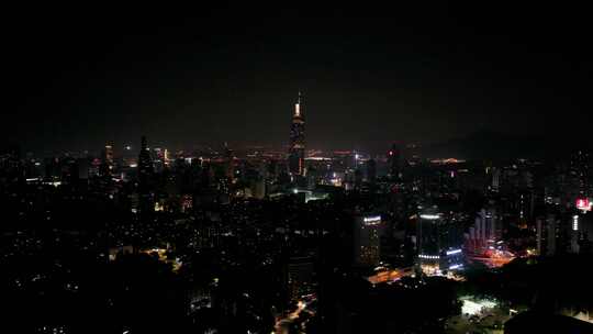 4k航拍南京夜景高楼素材