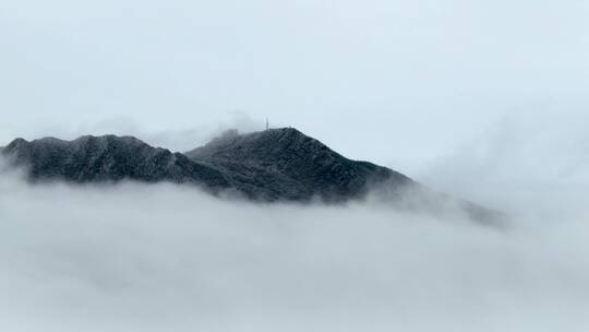 航拍九仙山山顶云海