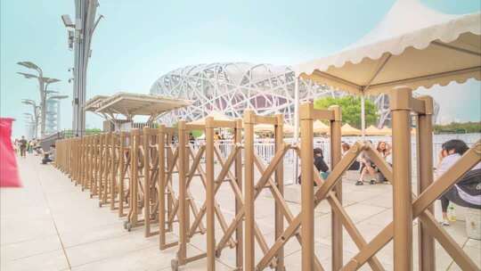 北京市奥体中心体育馆鸟巢延时