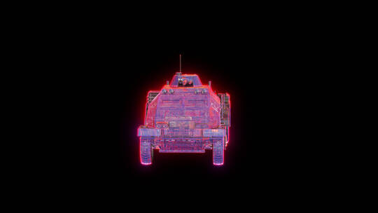 4K带通道赛博朋克元宇宙元素3D装甲车