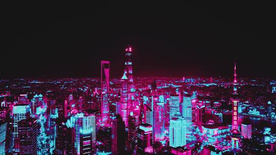 赛博上海夜景