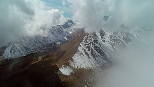 4K甘肃张掖巴尔斯雪山冰川航拍视频素材模板下载