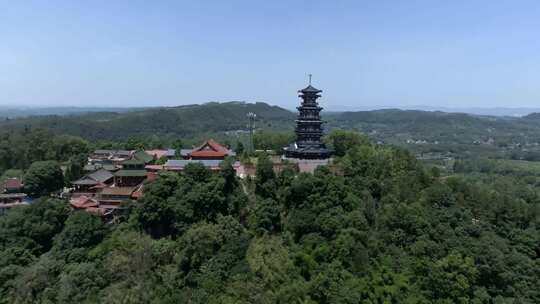 高清航拍四川眉山彭山彭祖山自然风光