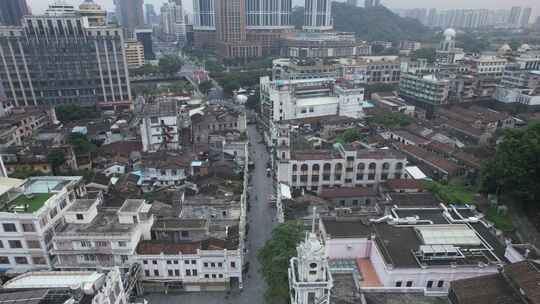 广东中山孙文西路文化旅游步行街航拍