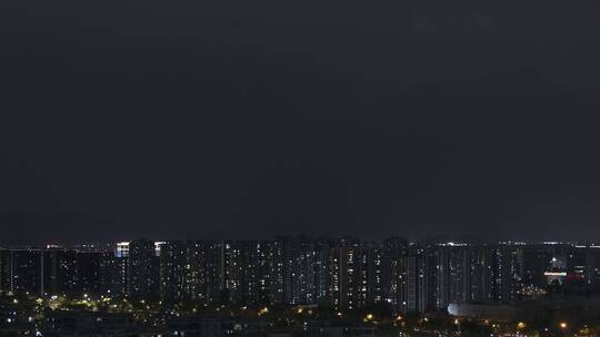 杭州城市夜景闪电
