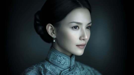 唐朝古典女子清新淡雅侧颜