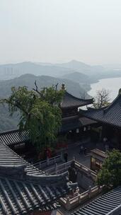 湖南湘潭昭山古寺航拍