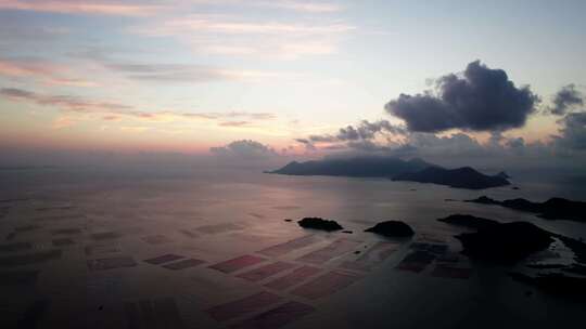 霞浦三沙花竹村海上滩涂日出朝霞自然风光