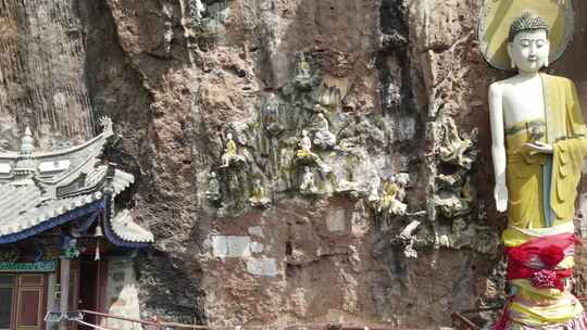 大理宾川观音箐悬空寺航拍