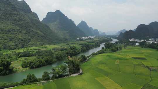 桂林遇龙河风景区航拍