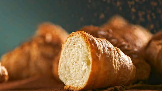 牛角包面包烘焙早点制作原材料