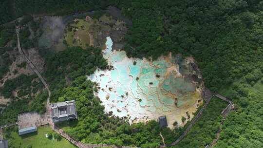 黄龙风景区五彩池延时摄影