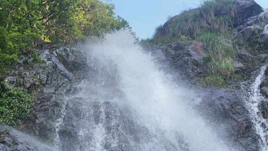 瀑布森林流水大自然小溪水山涧水源泉水山水