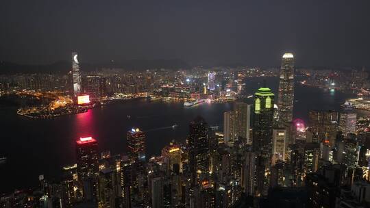 香港维多利亚港高空夜景