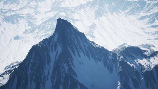 冬天山峰山脉雪山雪景自然风景