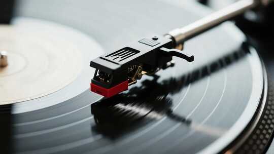 黑胶唱片唱片机特写