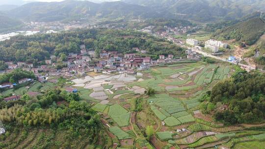 航拍美丽乡村春耕农业农业种植视频素材模板下载