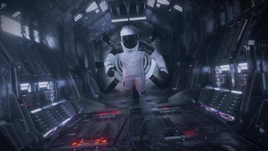 科技 未来 太空 飞船 宇航员视频素材模板下载