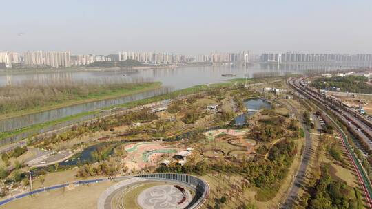 航拍湖南长沙城市风光地标建筑