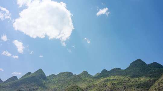 4K贵州山区蓝天白云天空延时视频