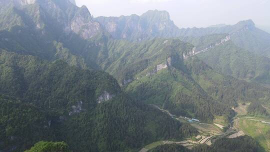 航拍崇山峻岭丘陵山脉