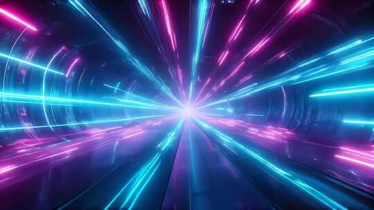 科技感光线隧道穿梭4K