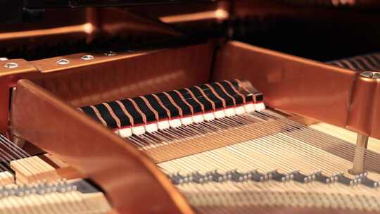 4k音乐厅里的钢琴特写