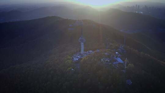 长沙岳麓山自然风光航拍