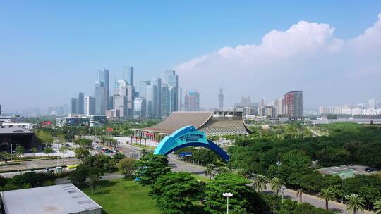 深圳前海蛇口片区牌匾前海CBD右环绕